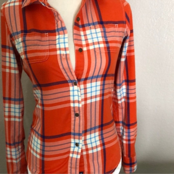 Plaid Button-Up Shirt - Red and Blue - Picture 3 of 5